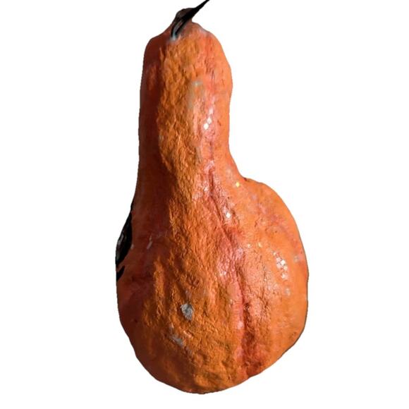 Bethany Lowe pumpkin gourd Orange ornament Halloween Anthropomorphic Folk Art - Picture 3 of 4